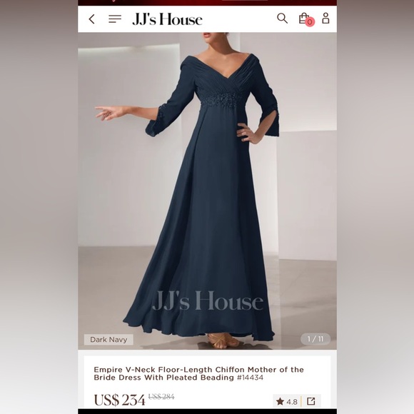 Navy Blue Mother’s Wedding Dress - Picture 9 of 10